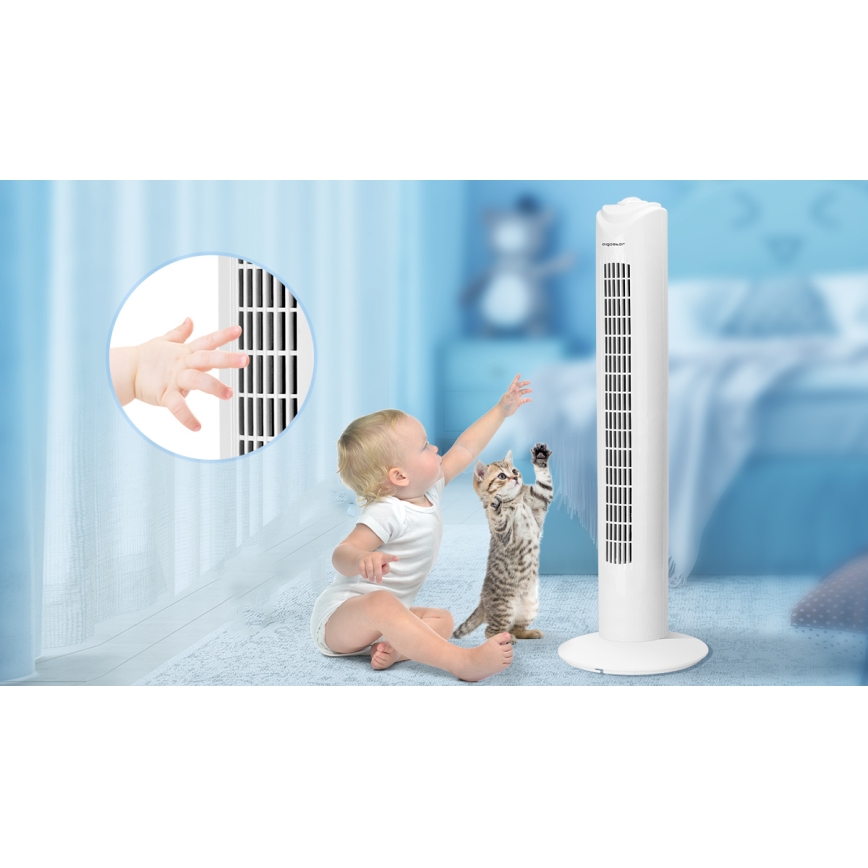 Aigostar - Tårnventilator 45W/230V hvid