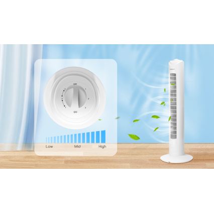 Aigostar - Tårnventilator 45W/230V hvid