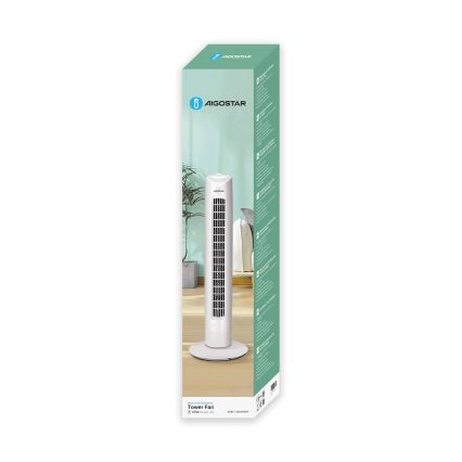 Aigostar - Tårnventilator 45W/230V hvid