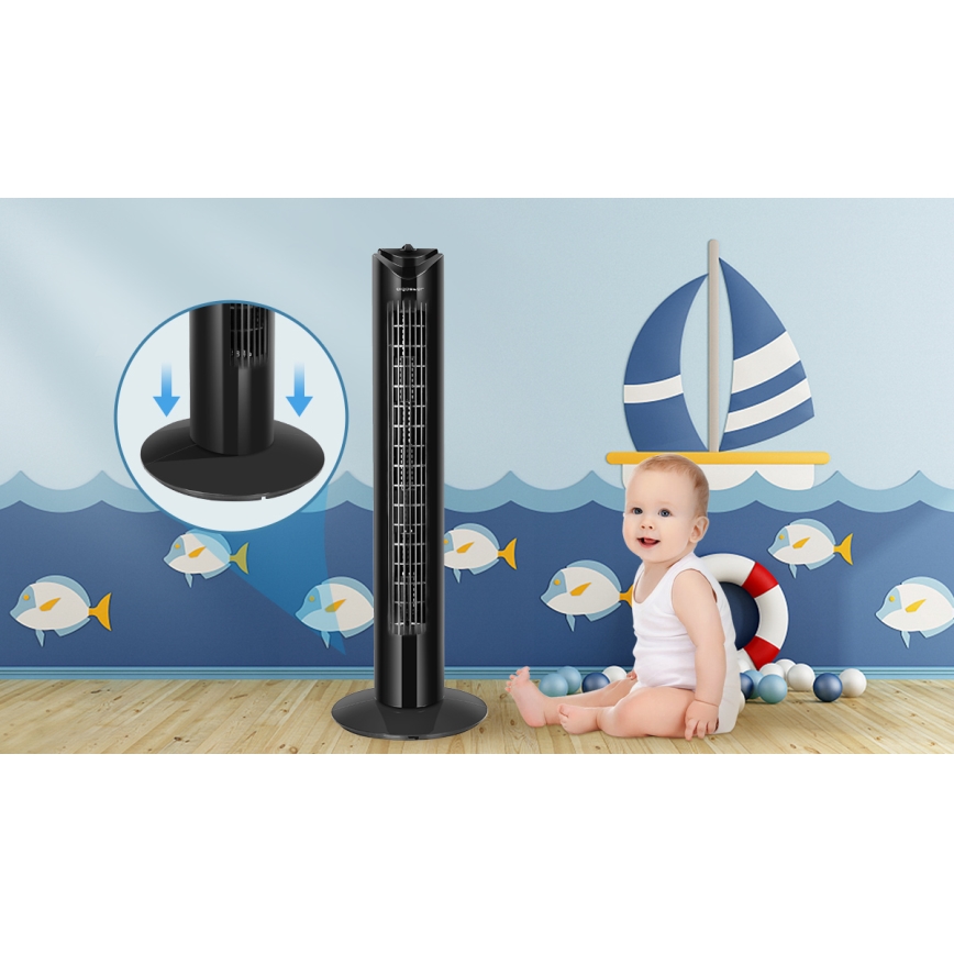 Aigostar - Tårnventilator 45W/230V sort