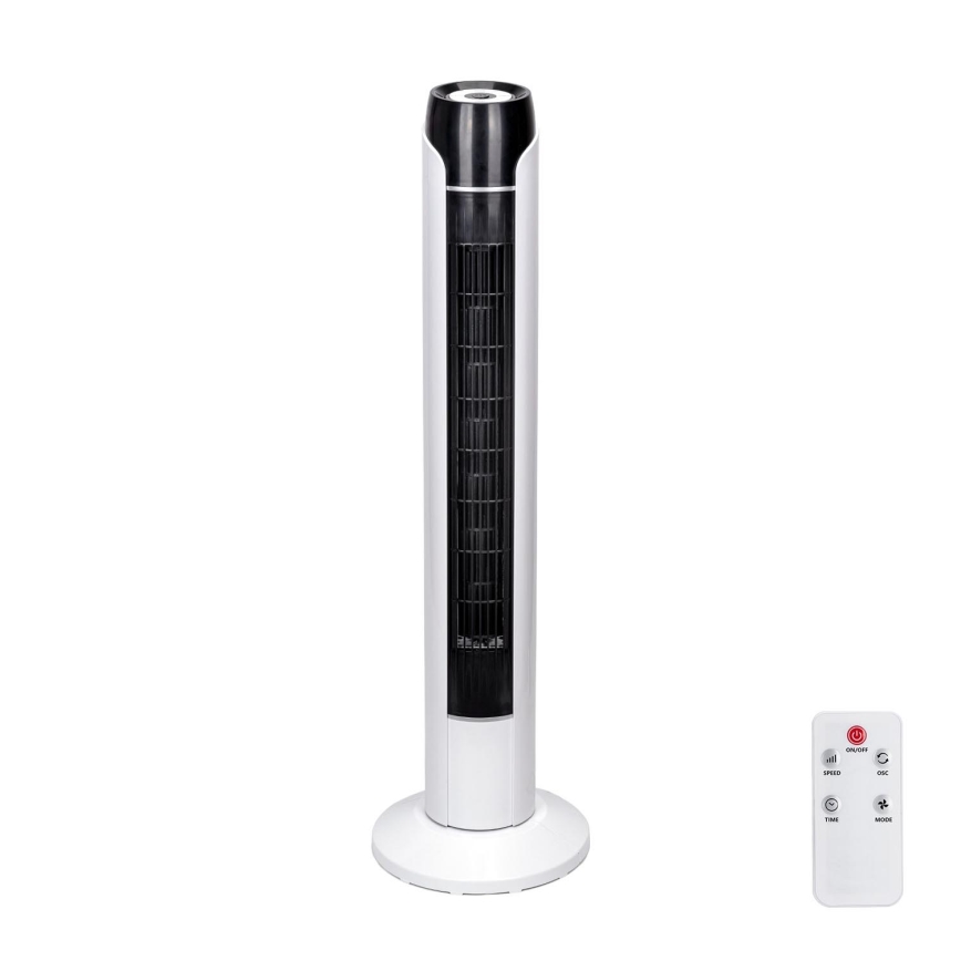 Aigostar - Tårnventilator 50W/230V sort/hvid + fjernbetjening