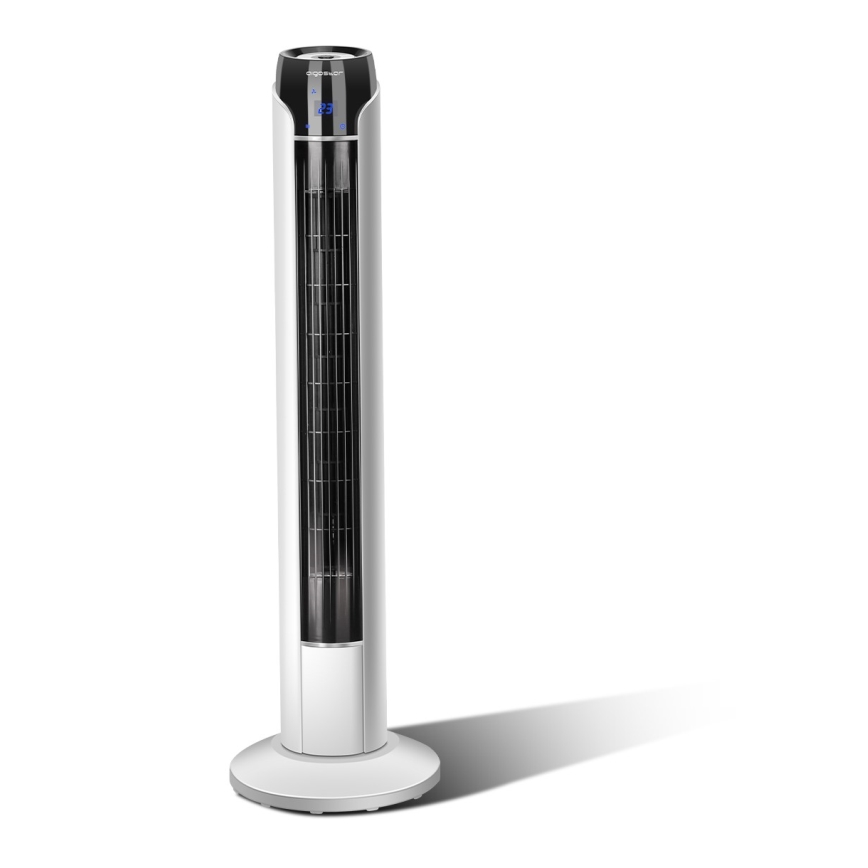 Aigostar - Tårnventilator 50W/230V sort/hvid + fjernbetjening