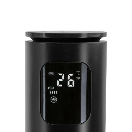 Aigostar - Tårnventilator 50W/230V sort Wi-Fi + fjernbetjening