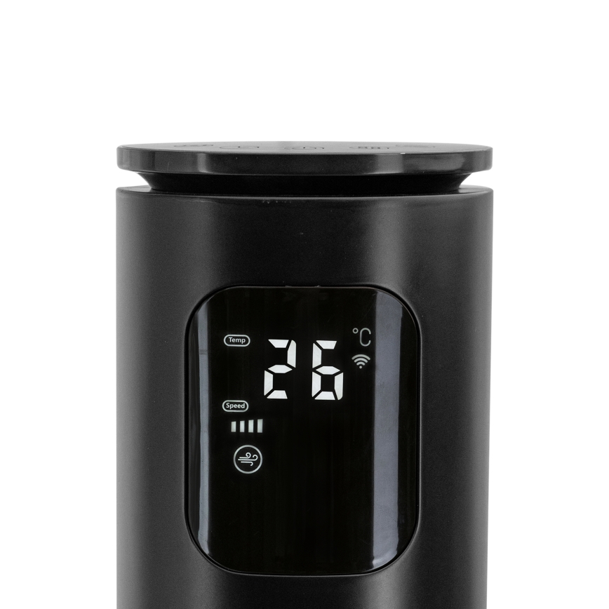 Aigostar - Tårnventilator 50W/230V sort Wi-Fi + fjernbetjening