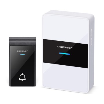 Aigostar - Trådløs dørklokke 3xAA/12V IP44 sort/hvid
