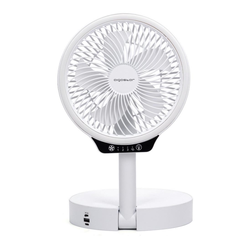 Aigostar - Trådløs LED ventilator med USB-port 6,5W/5V