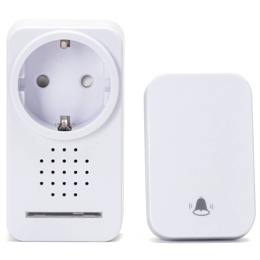 Aigostar - Trådløs plugin-dørklokke 1Z 230V IPX4 hvid