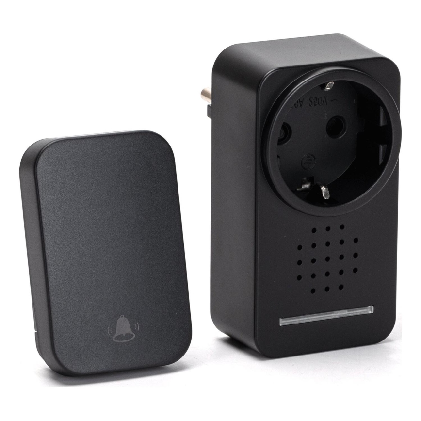 Aigostar - Trådløs plugin-dørklokke 1Z 230V IPX4 sort
