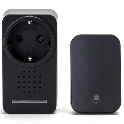 Aigostar - Trådløs plugin-dørklokke 1Z 230V IPX4 sort