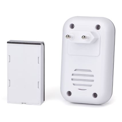 Aigostar - Trådløs plugin-dørklokke 230V/12V IP44 sølvfarvet