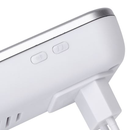 Aigostar - Trådløs plugin-dørklokke 230V/12V IP44 sølvfarvet