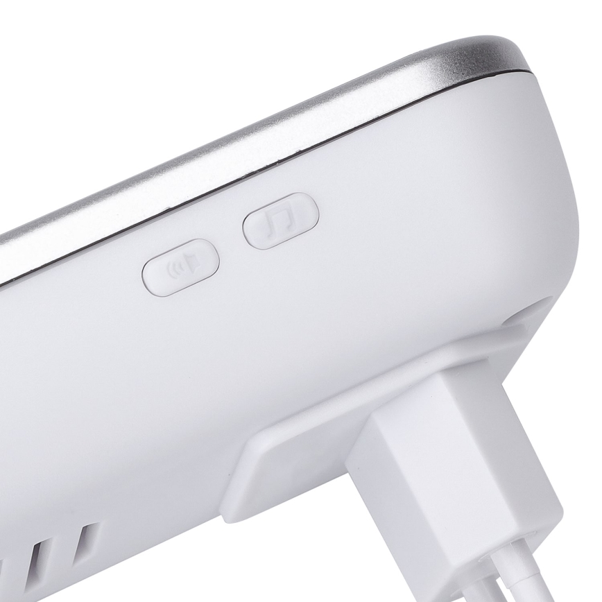 Aigostar - Trådløs plugin-dørklokke 230V/12V IP44 sølvfarvet