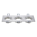 Aigostar - Tredobbelt ramme til indbygningsspot GU10 25,5x9,1 cm mat krom