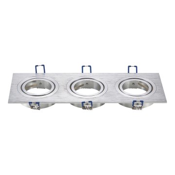 Aigostar - Tredobbelt ramme til indbygningsspot GU10 25,5x9,1 cm mat krom