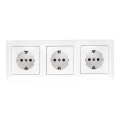 Aigostar - Trippel stikkontakt til bolig med SCHUKO-ramme 230 V, hvid