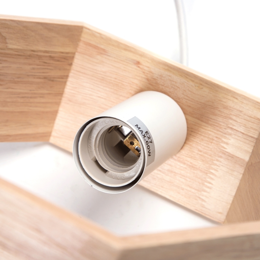 Aigostar - Træpendel på ledning 1xE27/60W/230V i fyrretræ