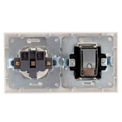 Aigostar - TV-stik og SCHUKO-stikkontakt 230 V med ramme i hvid