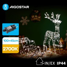 Aigostar- Udendørs LED dekoration LED/3,6W/31/230V 2700K 90/45 cm IP44 rensdyr med kane