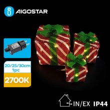 Aigostar- Udendørs LED juledekoration 3,6W/31/230V 2700K 20/25/30cm IP44 gaver