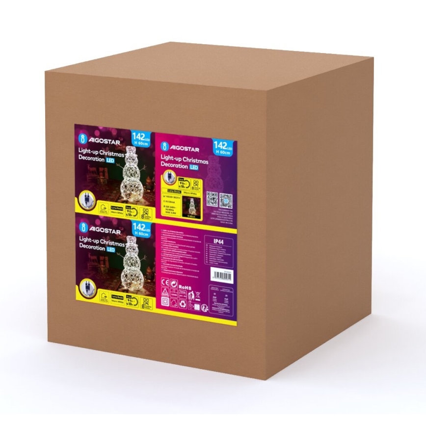 Aigostar - Udendørs LED juledekoration LED/3,6W/31/230V 2700K 60 cm IP44 snemand