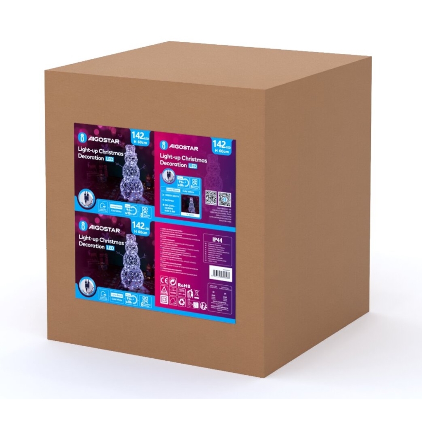 Aigostar - Udendørs LED juledekoration LED/3,6W/31/230V 6500K 60 cm IP44 snemand