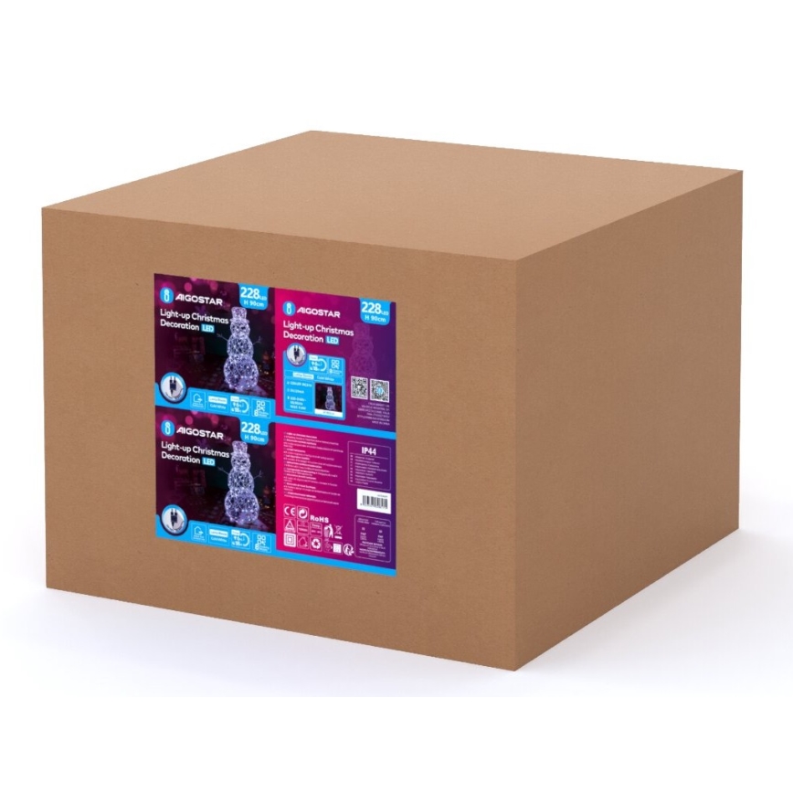 Aigostar-Udendørs LED juledekoration LED/3,6W/31/230V 6500K 90cm IP44 snemand