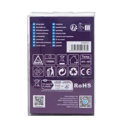Aigostar - Udendørs LED julelyskæde 100xLED/8 funktioner/3xAA 10,3 m IP44 kold hvid
