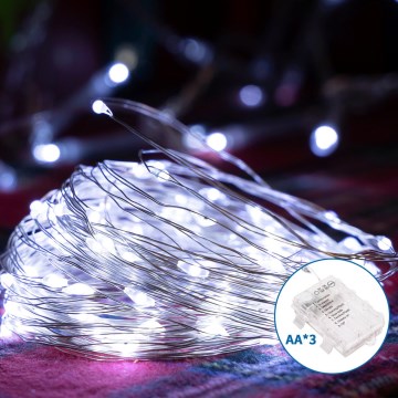 Aigostar - Udendørs LED julelyskæde 100xLED/8 funktioner 10,3m IP44 kold hvid