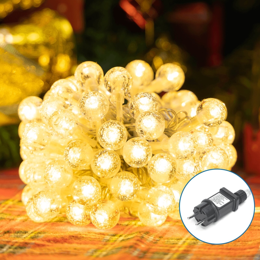 Aigostar - Udendørs LED julelyskæde 100xLED/8 funktioner 13m IP44 varm hvid