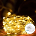 Aigostar -Udendørs LED julelyskæde 100xLED/8 funktioner 3xAA 10,3m IP44 varm hvid