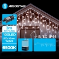 Aigostar - Udendørs LED julelyskæde 100xLED/8 funktioner 8x0,6 m IP44 kold hvid