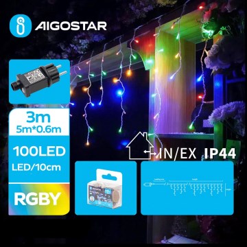Aigostar - Udendørs LED julelyskæde 100xLED/8 funktioner 8x0,6m IP44 flerfarvet