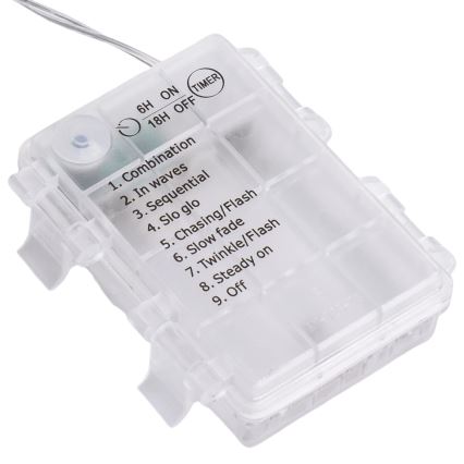 Aigostar - LED udendørs julelyskæde 120xLED/8 funktioner 3xAA 3,9x1,2m IP44 multifarvet