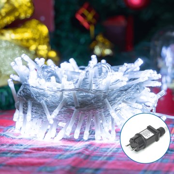 Aigostar - Udendørs LED julelyskæde 150xLED/8 funktioner 18m IP44 kold hvid