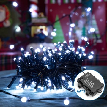 Aigostar - Udendørs LED julelyskæde 200xLED/8 funktioner 10,3m IP44 kold hvid
