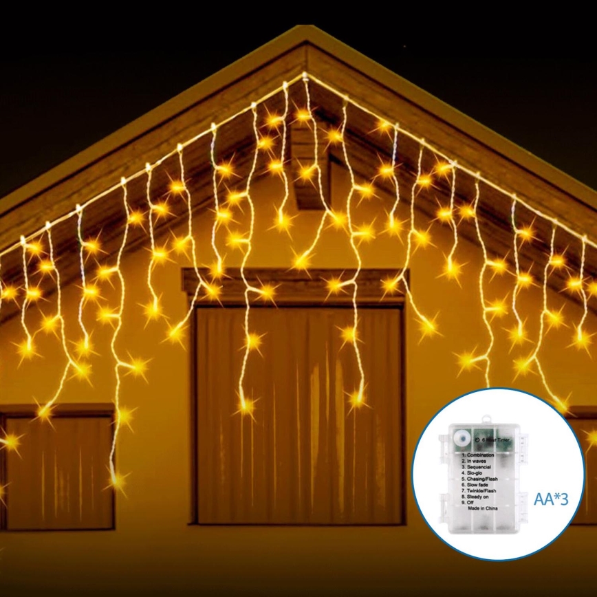 Aigostar - Udendørs LED julelyskæde 200xLED/8 funktioner 13x0,6m IP44 varm hvid
