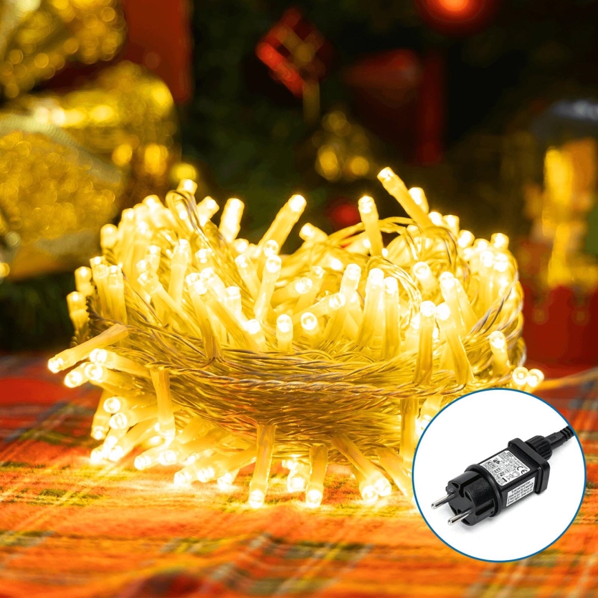 Aigostar - Udendørs LED julelyskæde 200xLED/8 funktioner 23m IP44 varm hvid