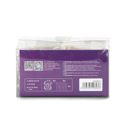 Aigostar - Udendørs LED julelyskæde 200xLED/8 funktioner 3xAA 5x2m IP44 flerfarvet