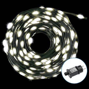 Aigostar - Udendørs LED julelyskæde 300xLED/8 funktioner 33m IP44 kold hvid