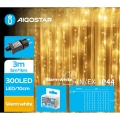 Aigostar - Udendørs LED julelyskæde 300xLED/8 funktioner 6x3m IP44 varm hvid