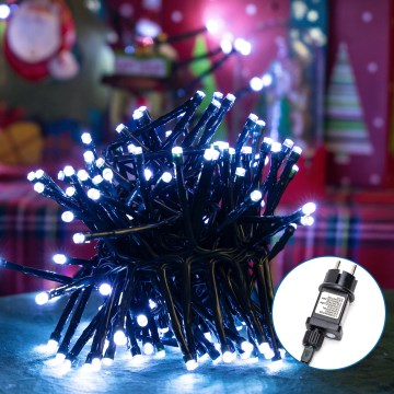 Aigostar - Udendørs LED julelyskæde 400xLED/8 funktioner 13m IP44 kold hvid