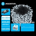 Aigostar - Udendørs LED julelyskæde 400xLED/8 funktioner 23m IP44 kold hvid