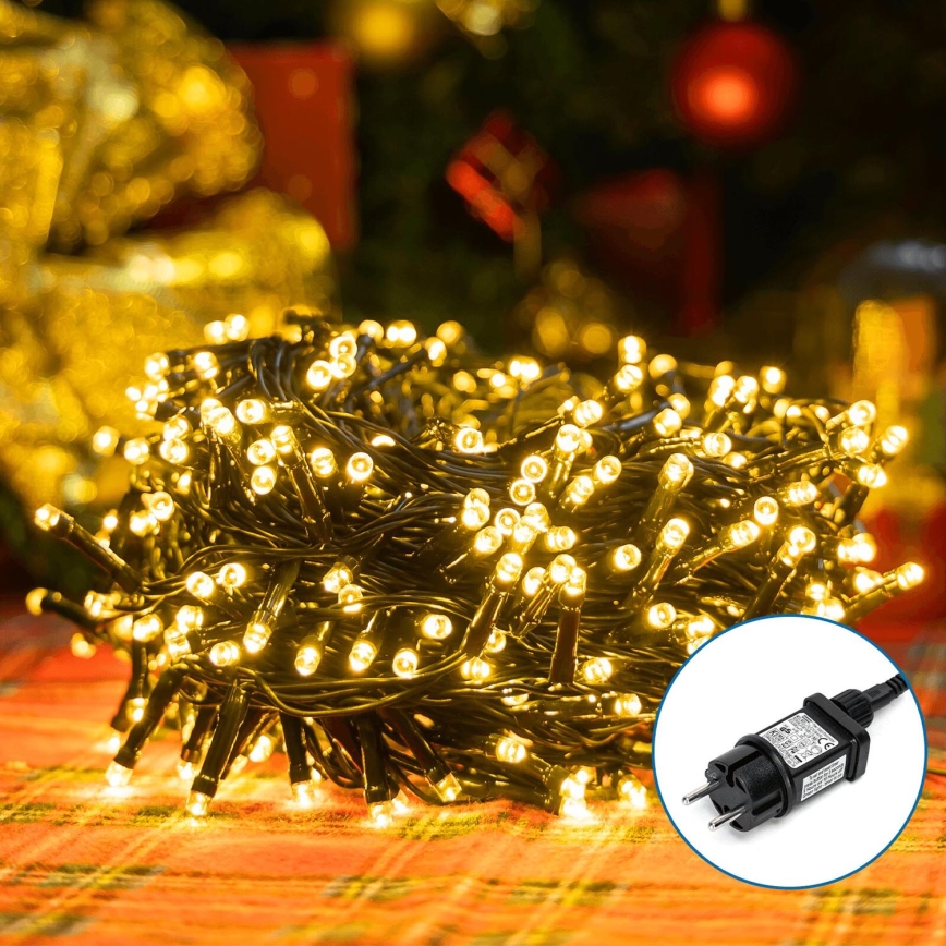 Aigostar - Udendørs LED julelyskæde 400xLED/8 funktioner 23m IP44 varm hvid