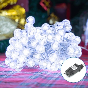 Aigostar - Udendørs LED julelyskæde 50xLED/8 funktioner 8m IP44 kold hvid