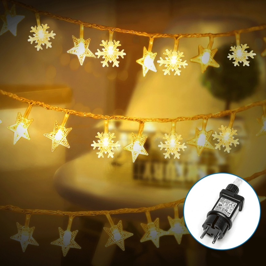 Aigostar - Udendørs LED julelyskæde 50xLED/8 funktioner 8m IP44 varm hvid