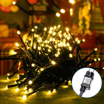 Aigostar - Udendørs LED julelyskæde 600xLED/8 funktioner 18 m IP44 varm hvid