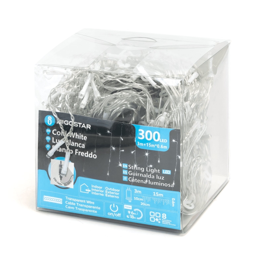 Aigostar - Udendørs LED lyskæde 75xLED/6W/230V 15x0,6 m IP44 kold hvid