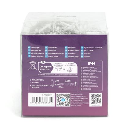 Aigostar - Udendørs LED lyskæde 75xLED/6W/230V 15x0,6 m IP44 kold hvid