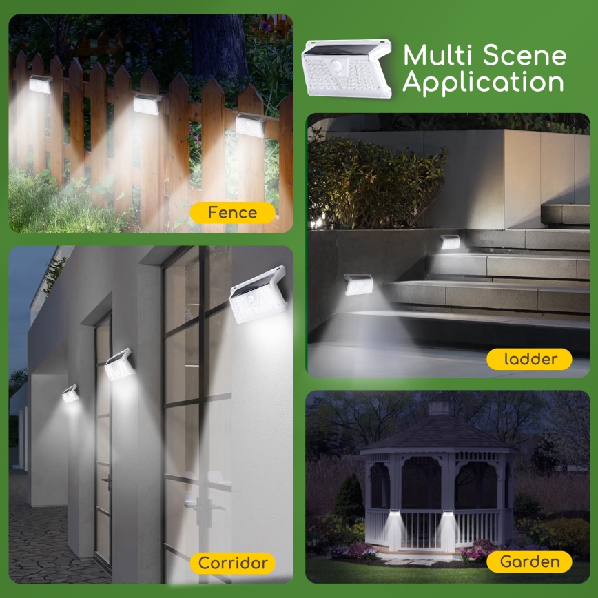 Aigostar - Udendørs LED solcellelampe med sensor LED/2,4W/5V 1200 mAh IP65