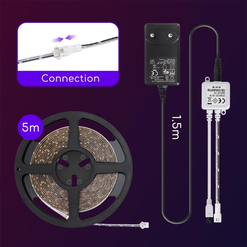 Aigostar - Udendørs LED strip dæmpbart 5 m LED/18W/12/230V 3000K IP65
